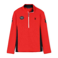 Spyder Mens Bandit Wengen Half Zip - Volcano