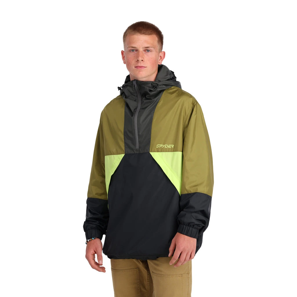 Spyder Mens Belford Windbreaker - Dark Olive Green Black 2 Spyder Mens Belford Windbreaker - Dark Olive Green Black - Image 2