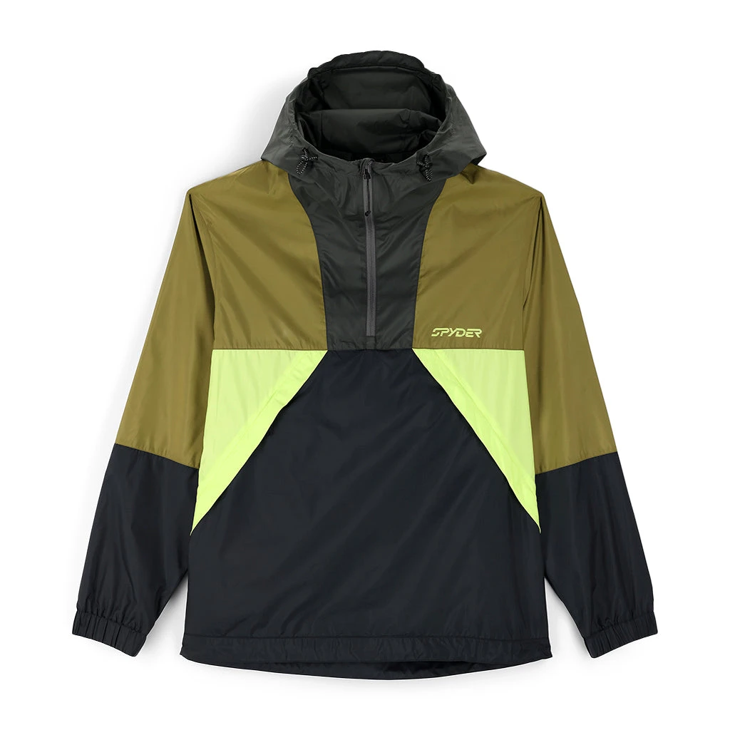 Spyder Mens Belford Windbreaker - Dark Olive Green Black 1 Spyder Mens Belford Windbreaker - Dark Olive Green Black
